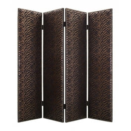 84 X 84 Bronze Wood & Fabric  Screen