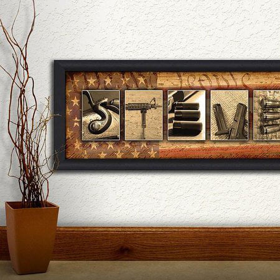 Personalized Firearm Guns Name Canvas Wall Art, Live Previews, Choose Each Photo, Multiple Options