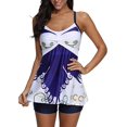 thumbnail image 1 of Women’s Plus Size Flowers Printed Shoulder Strap Tankini Set Two Pieces Swimwear Bathing Suits, 1 of 5