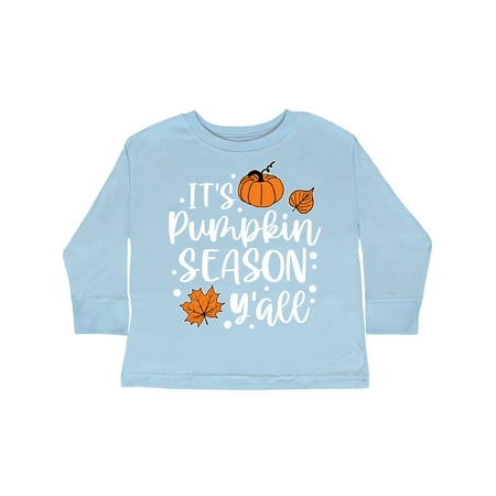 

Inktastic Thanksgiving It s Pumpkin Season Y all with Fall Leaves Gift Toddler Boy or Toddler Girl Long Sleeve T-Shirt