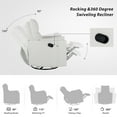 thumbnail image 5 of BedLuxury Swivel Recliner Theater Recliner Chair, Manual Glider Reclining Sofa with Two Removable Pillows, Nursery Recliners for Living Room,Beige, 5 of 7