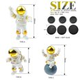 thumbnail image 2 of 3 Set Astronaut Ornaments, Gold Astronaut Figure Toys With Fixed Base Cake Decoration Astronauts, 2 of 5