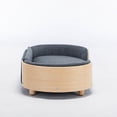 thumbnail image 5 of Pefilos 30" Pet Sofa for Indoors Dogs, Cat and Dog Bed with Solid Wood Legs and Bent Wood Back, Velvet Cushion, Dark Gray, 5 of 9