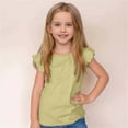 thumbnail image 2 of Sopiago Girls T Shirts Cute Ruffle Short Sleeve Shirts for Toddler Girls Summer Blouse Tunic Tee Tops Light Green,4-5 Years, 2 of 6