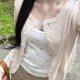thumbnail image 5 of Cárdigan de mujer con bolsillos y botones, dulce, ajustado, ahuecado, primavera, temperamento tierno, estilo coreano, manga larga, moda Y2k, estética de hadas, 5 of 6