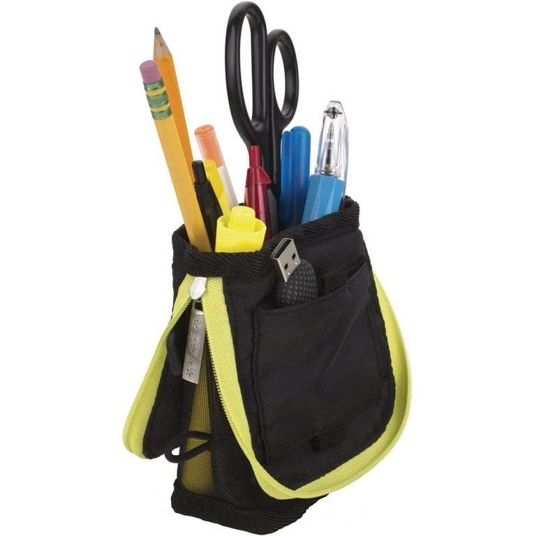  Five Star Pencil Pouch, Pen Case, Fits 3 Ring Binder, Stand 'N  Store, Black/Yellow (50516CC8) : Office Products