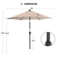 thumbnail image 3 of CHYVARY Patio LED 9FT Market Shade Table Umbrella for Patio and Outdoor With Tilt Button for Deck, Garden and Pool,Beige, 3 of 6
