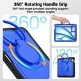 thumbnail image 6 of Shockproof Case for Apple iPad Air 11 Inch M3 M2 2025/2024, Rugged Hybrid Protective Cover with Pencil Holder & Shoulder Strap Kids Friendly Rotating Kickstand Case for iPad Air 11 Inch, Darkblue, 6 of 9