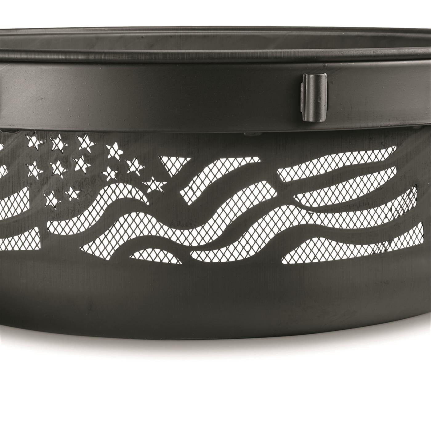 CASTLECREEK 47" Fire Pit with BBQ Grate Flag