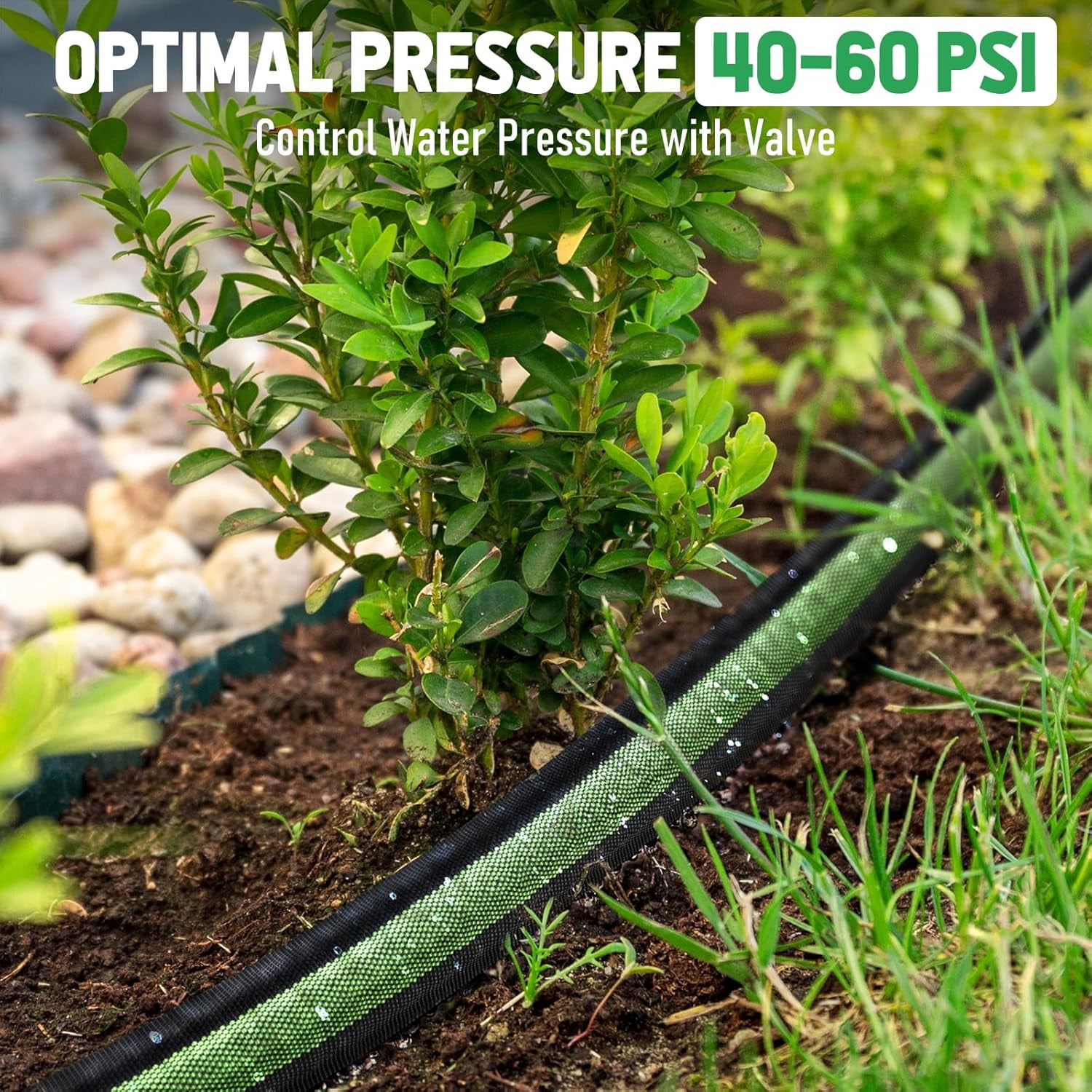 25ft Flat Soaker Hose with 80% Water-Saving Drip Irrigation, Leakproof Double Layer Gardening Hose