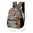 thumbnail image 2 of 16.2In Italian Animal Brainro Backpack with Front Pocket Cartoon Backpacks Travel Laptop Daypack Bags For Men Women, 2 of 8