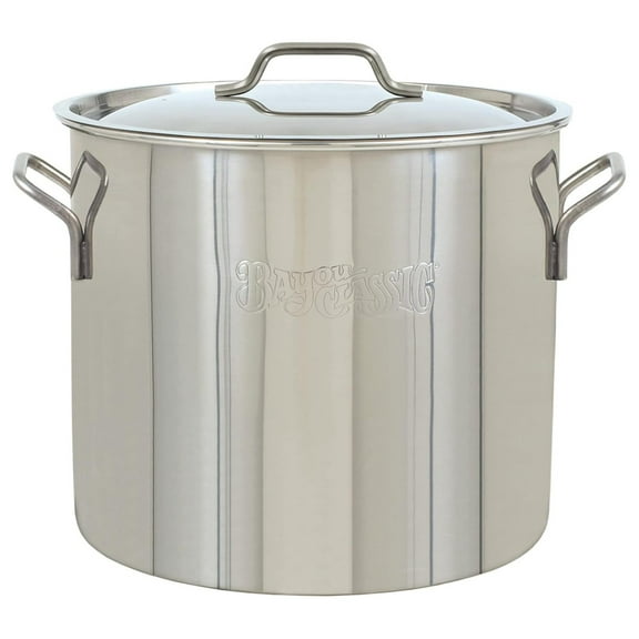 Stainless Stockpot Heavy Duty Welded Handles Domed Lid for Soups Stews 30 - qt