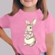thumbnail image 1 of Blusas y camisas de manga corta con cuello redondo Camiseta estampada de manga corta de Pascua para niños Cuello redondo Manga corta Casual Versátil Para niñas Niños Top de poliéster, 1 of 5