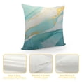 thumbnail image 4 of QZHH  Marble Texture Turquoise and Gold Silver Decorative Throw Pillow Covers Luxury Abstract Fluid Art Ink Soft  Pillow Case Square Cushion Covers for Couch Sofa, 4 of 5