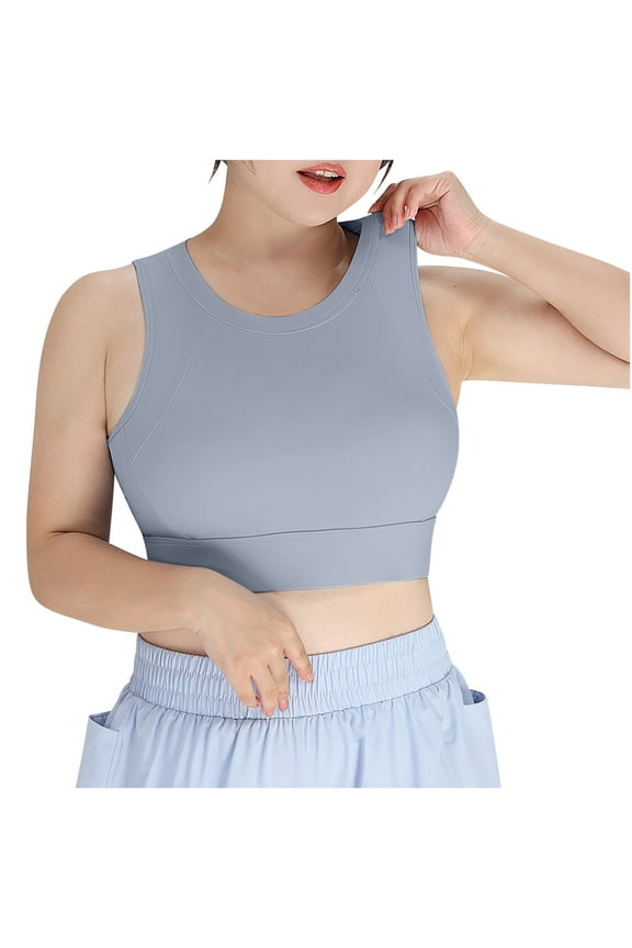 Plus Size Sport Bras for Women Hollow out Back Full Coverage Yoga Bras Seamless Stretchy Comfort Workout Bras Size XL