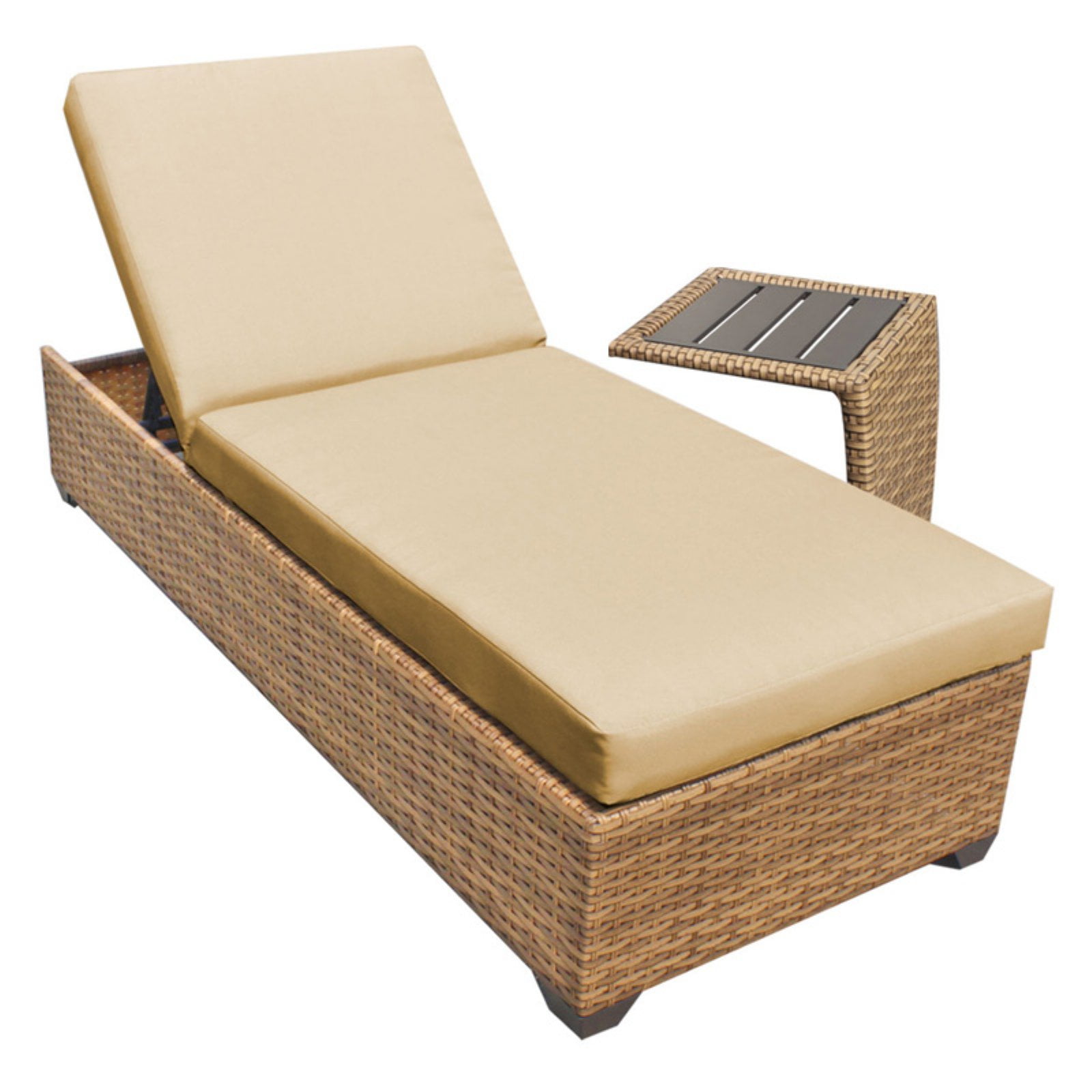 TKC Laguna Wicker Patio Lounges With Side Table in Sesame