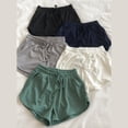thumbnail image 4 of lanema Women's Summer Ice Silk Ribbed Shorts Drawstring Elastic Waist Wide Leg Shorts with Pockets for Casual or Outdoor Wear, 4 of 15