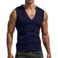 thumbnail image 2 of Aayomet Summer Tops Men's Solid V Neck Tank Top Casual Breathable Sleeveless T Shirt,Navy Large, 2 of 3