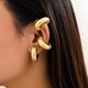 thumbnail image 5 of Clip para la oreja de una sola oreja con forma de hueso a rayas de hilo de metal colorido de joyería europea y americana, clip para la oreja de círculo de moda femenina, 5 of 6