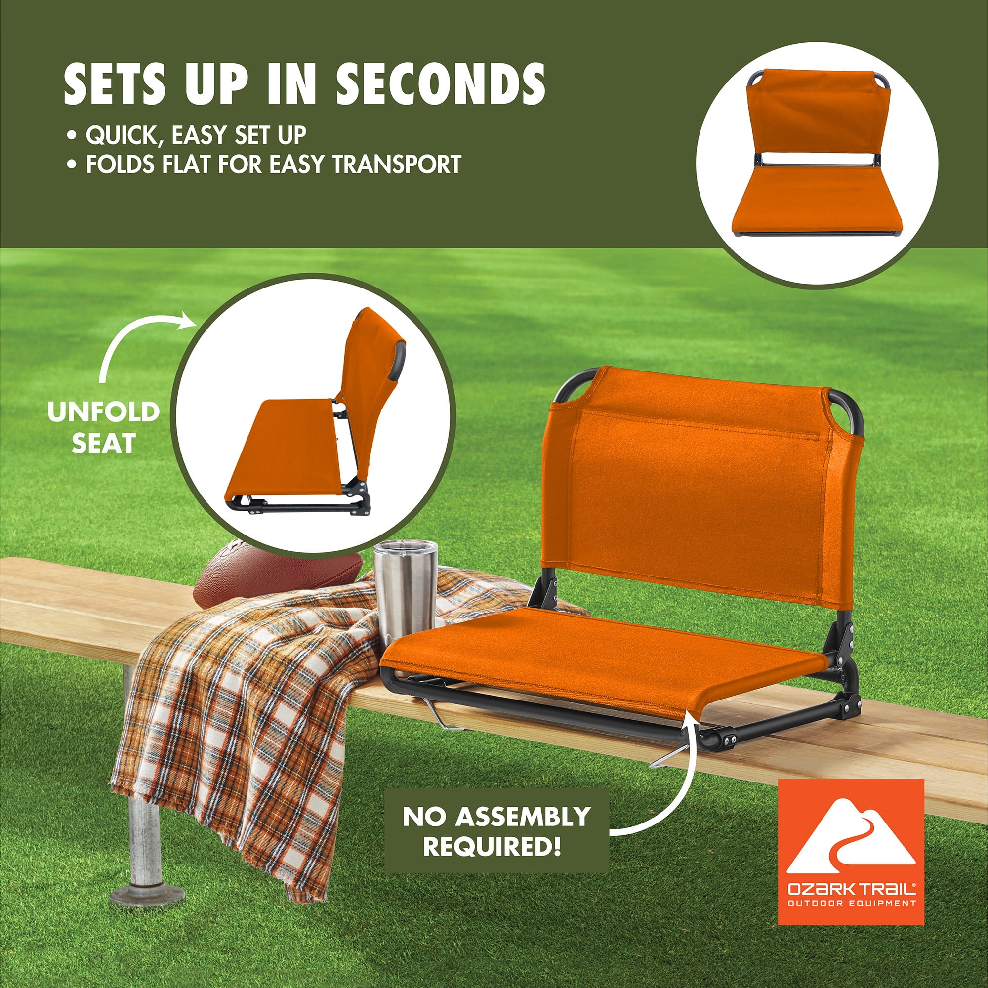 Ozark Trail Stadium Seat Burnt Orange