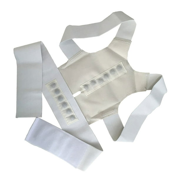 Vogacara Corrector de postura Soporte de espalda Fuerte resistencia a la tracción Ajustador ajustable con enderezador de cinturón adhesivo Moldeadores de cintura Blanco/XL Vogacara CE014177-04