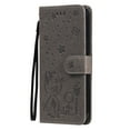 thumbnail image 5 of For iPhone 12 Mini Case, Mantto PU Leather Cover with Cat Patterned Embossed Cute Painted Flip Wallet Card Case, With Kickstand Hand Strap Magnetic Closure Case For iPhone 12 Mini, Gray, 5 of 9