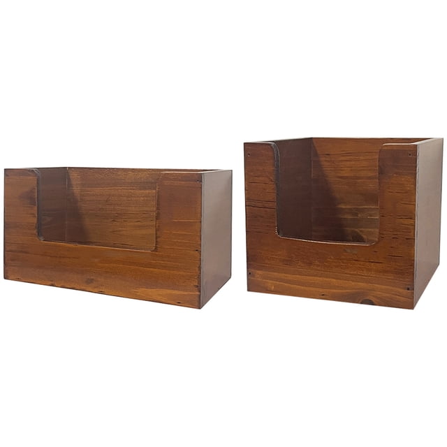 2 soportes de madera para almacenamiento de escritorio, cajas organizadoras, suministros para organizar el escritorio