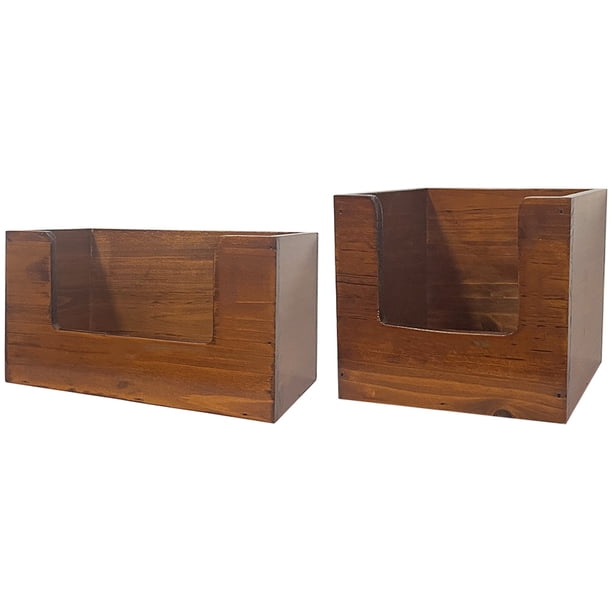 2 soportes de madera para almacenamiento de escritorio, cajas organizadoras, suministros para organizar el escritorio