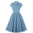 thumbnail image 1 of Vestido de Verano de Manga Corta para las Mujeres Impreso Diseño Grande Del Doblado, Cuello de Vuelta Vestido de Verano Casual, 1 of 3
