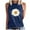 Navy, variant on WREESH Women's Summer Floral Tank Top Crew Neck Sleeveless Design Trendy Graphic Print - Perfect for Warm Days White