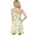 thumbnail image 4 of INSPIRE CHIC Women's Spaghetti Strap Bowknot Lemon Print Dress XS White, 4 of 7
