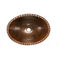 thumbnail image 2 of LO19RRDB Roped Rim Self Rimming Hammered Copper Sink, 2 of 3