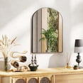 thumbnail image 4 of JIOABL 20"x 30" Arched Shatterproof Bathroom Mirror, Tempered Glass, 2 Sided Anti-Rust for Vanity Wall Decor, Black, 4 of 8