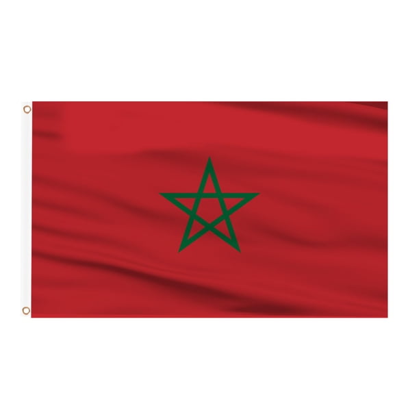 Bandera de Marruecos AhfuLife 90 x 150 cm, doble cara, 2 piezas