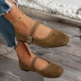 thumbnail image 2 of Rokment Women's Ballet Flat Dress Shoes Fall Stylish Casual Comfortable Ankle Strap Low Heels Walking Loafers for Casual Dressy Brown Size 7.5, 2 of 6