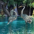 thumbnail image 7 of Crane Statues for Garden Decor, Bird Yard Art Coastal Ocean Decor, Outdoor Heron Garden Animal Sculptures for Backyard, Yard, Patio, Porch, Gray, 7 of 7