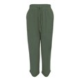 thumbnail image 4 of Bovemsi Casual Pants for Women Fashionable And Summer Elastic High Waisted Solid Color Cotton Linen Loose Trousers with Pockets, 4 of 5