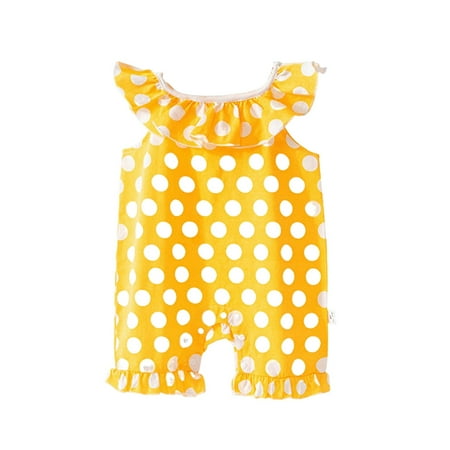

Rovga Kids Girls Baby Toddler Bodysuits Onesie Summer Thin Cute Cartoon Print Halter Harness Crawl Clothes Small Lace Clothes