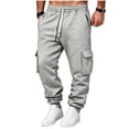 thumbnail image 2 of COSFO Work Cargo Pants for Men Stretch Pockets Sweatpants Relaxed Fit Drawstring Jogger Solid Pants for Men, 2 of 8