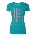thumbnail image 2 of Nurse Flag Heartbeat Hero Caregiver Nurse Gift | Womens Independence Day Slim Fit Junior Tee, Tahiti Blue, X-Large, 2 of 4