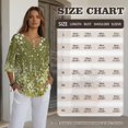 thumbnail image 7 of Xoenoiee Daisy Flower Print Linen Shirts for Women Summer 3/4 Sleeve Button Down Blouse Lightweight Gauze Loose Casual Fashion Shirt Clothes, Size 2XL, 7 of 7