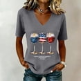 thumbnail image 4 of Womens Shirts Summer 250Th Anniversary Usa for Women 1776 2026 Patriotic American Flag V Neck T July 4Th Graphic Tee 250 Anniversary Usa Shirt Women Gray XL, 4 of 5