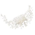 thumbnail image 4 of Peineta para el pelo de boda con flor, broche para el pelo con perlas plateadas, accesorio para el pelo nupcial para mujeres y niñas Rojo Verde, 4 of 5