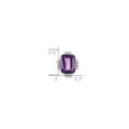 thumbnail image 3 of 14k White Gold Amethyst and Diamond Necklace for Women with Emerald Cut Purple Gemstone, Round Accents, Fine Luxury Jewelry, February Birthstone, Elegant Classic Pendant, 3 of 5