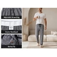 thumbnail image 4 of MoFiz Men's Plaid Print Woven Pajama Pants Cotton Loungewear Sleep Bottoms 3PACK, 4 of 9