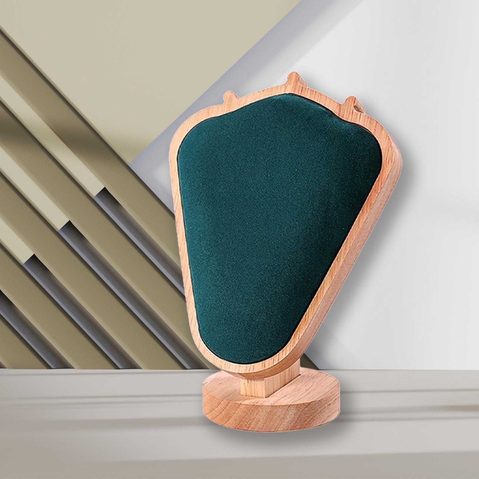 Milageto Necklace Display Stand Chain Rack Mannequin Model for Store Bedroom Showcase Dark Green Suede