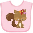 thumbnail image 3 of Inktastic Spring Animals, Cute Squirrel, Colorful Flowers Boys or Girls Baby Bib, 3 of 4
