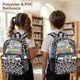 thumbnail image 4 of Whosucclay Black Leopard Print 17 Inch Clear Backpack, Adjustable Straps PVC Clear Bag, Multi-Pocket Transparent Transparent Backpack for Kindergarten Elementary, 4 of 10