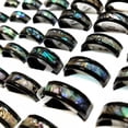 thumbnail image 4 of HOOUN Wholesale 30pcs Shell Stainless Steel Jewelry Ring Fashion-Blue, 4 of 9