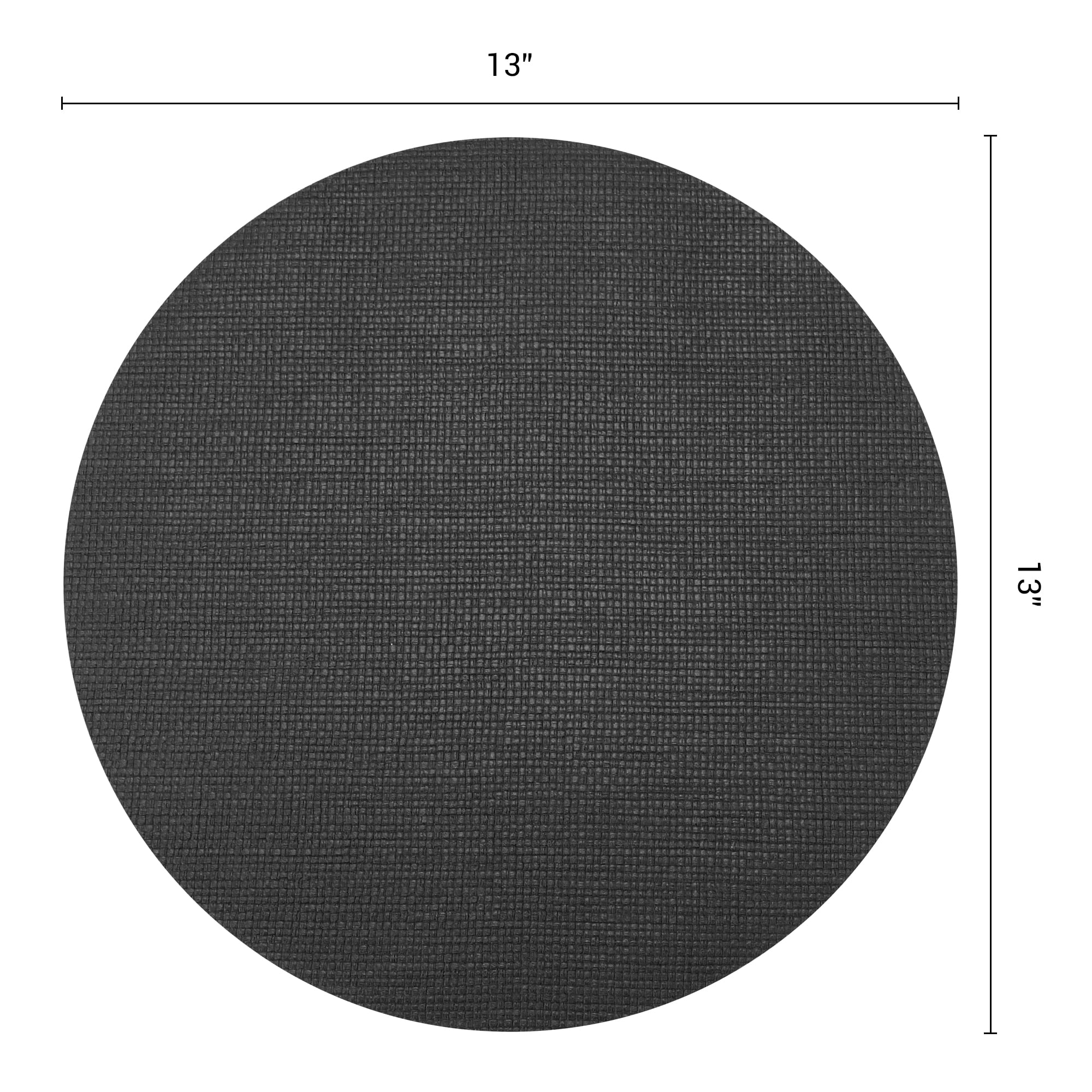Unique Bargains 6pcs Faux Leather Wipeable Placemats Black 13"x13"